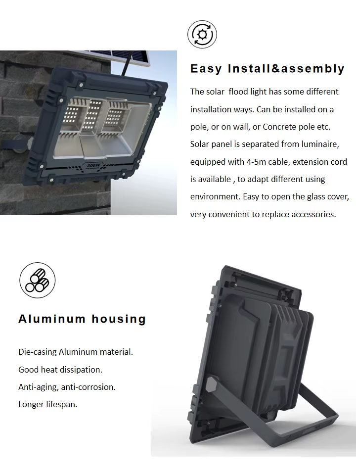 high efficiency pe "alien" solar floodlight remote control 15hours lighting