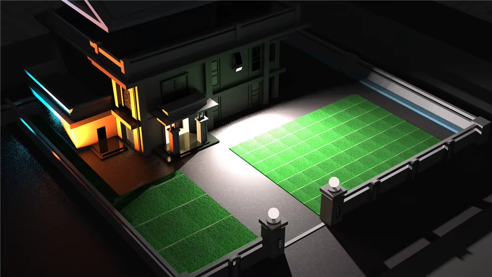 high efficiency pe "alien" solar floodlight remote control 15hours lighting