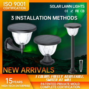 high quality morning glory solar lawn light with ultra large battery capacity